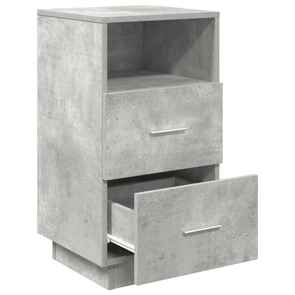 vidaXL Bedside Cabinets 2 pcs with 2 Drawers Concrete Grey 36x36x68 cm