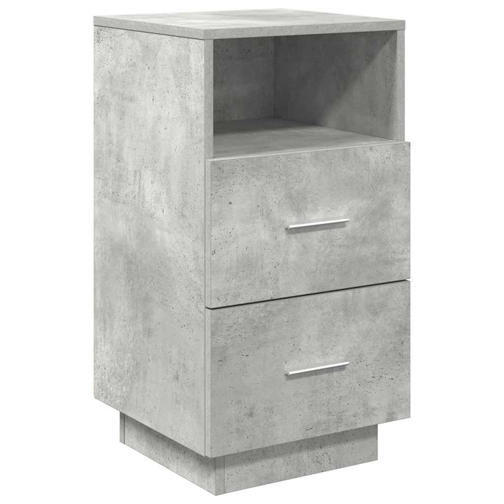 vidaXL Bedside Cabinets 2 pcs with 2 Drawers Concrete Grey 36x36x68 cm