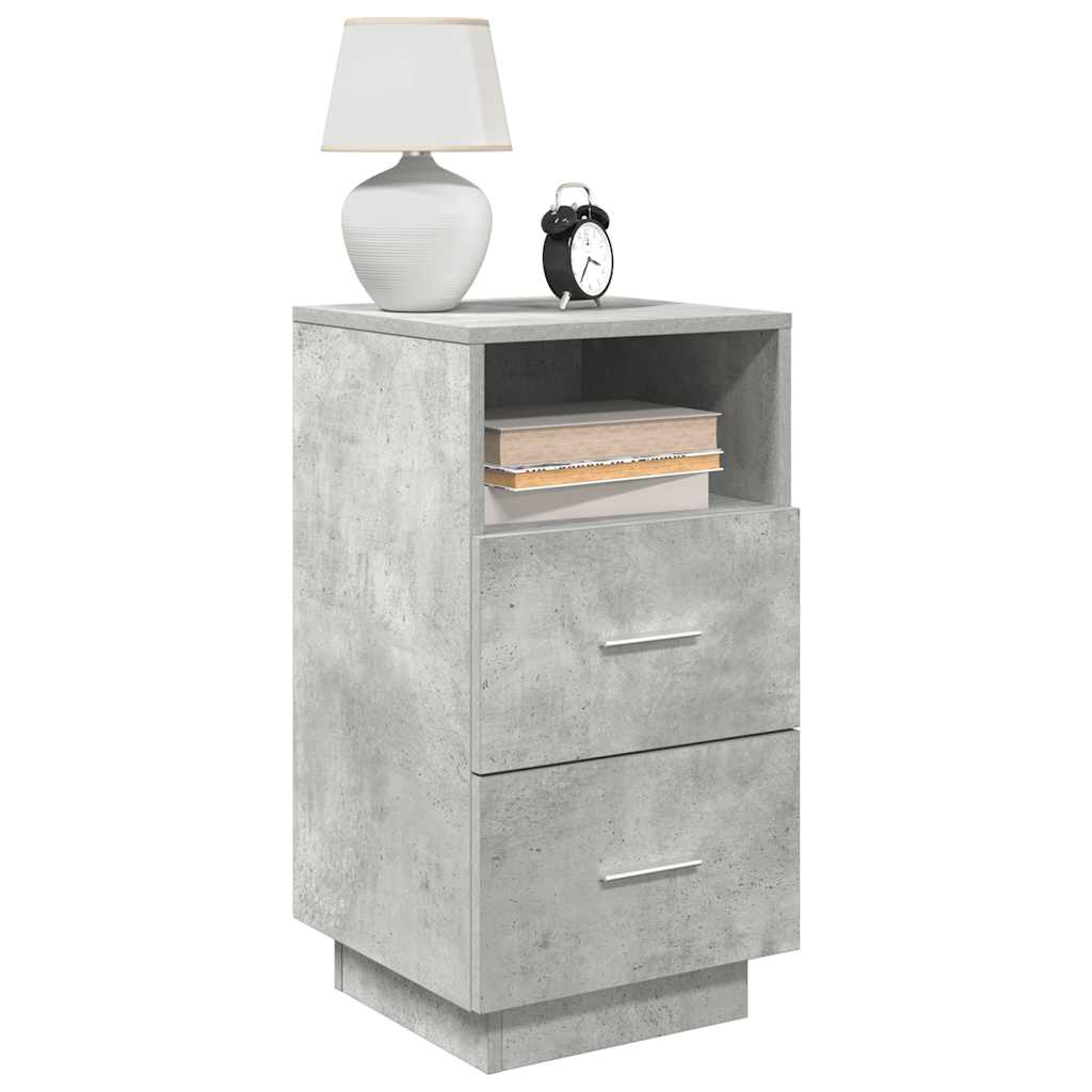 vidaXL Bedside Cabinets 2 pcs with 2 Drawers Concrete Grey 36x36x68 cm