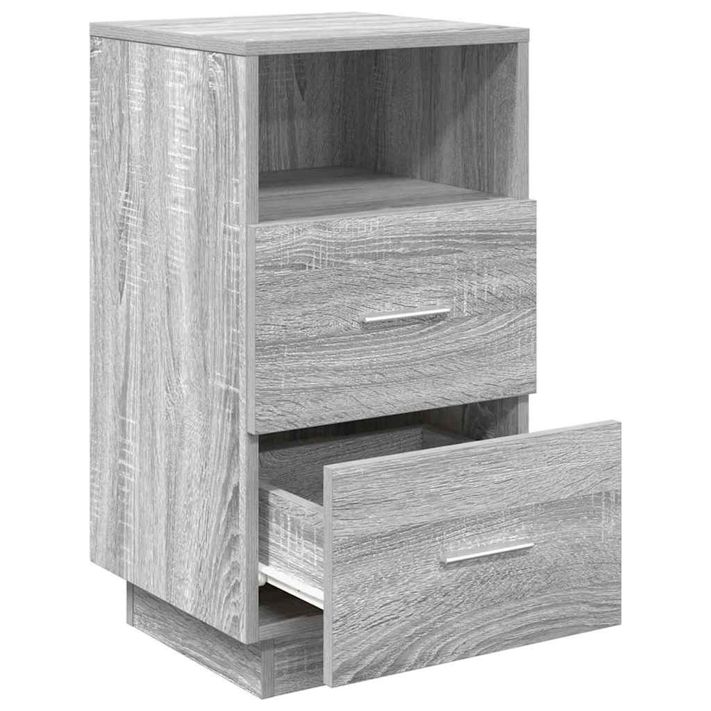 vidaXL Bedside Cabinets 2 pcs with 2 Drawers Grey Sonoma 36x36x68 cm