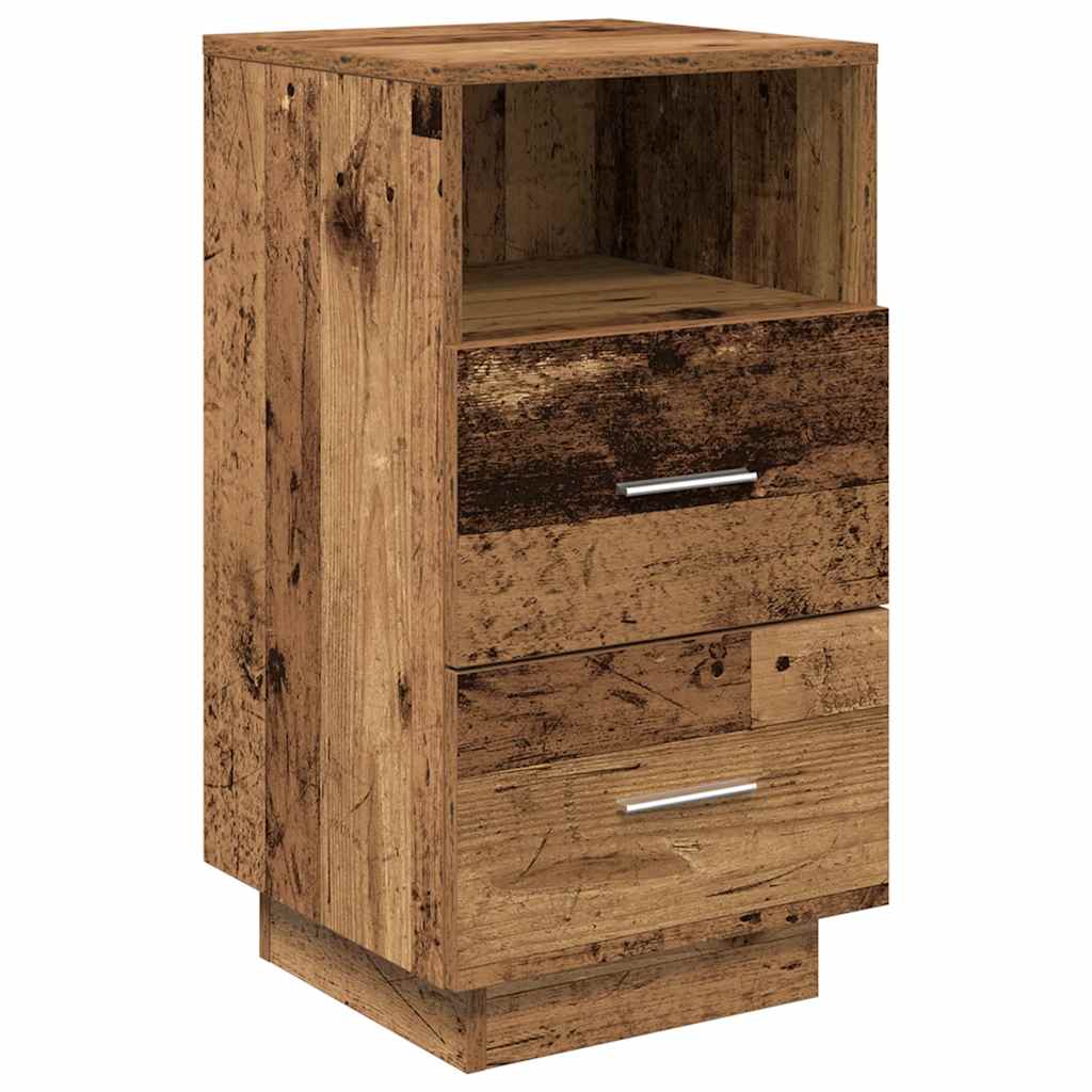 vidaXL Bedside Cabinets 2 pcs with 2 Drawers Old Wood 36x36x68 cm