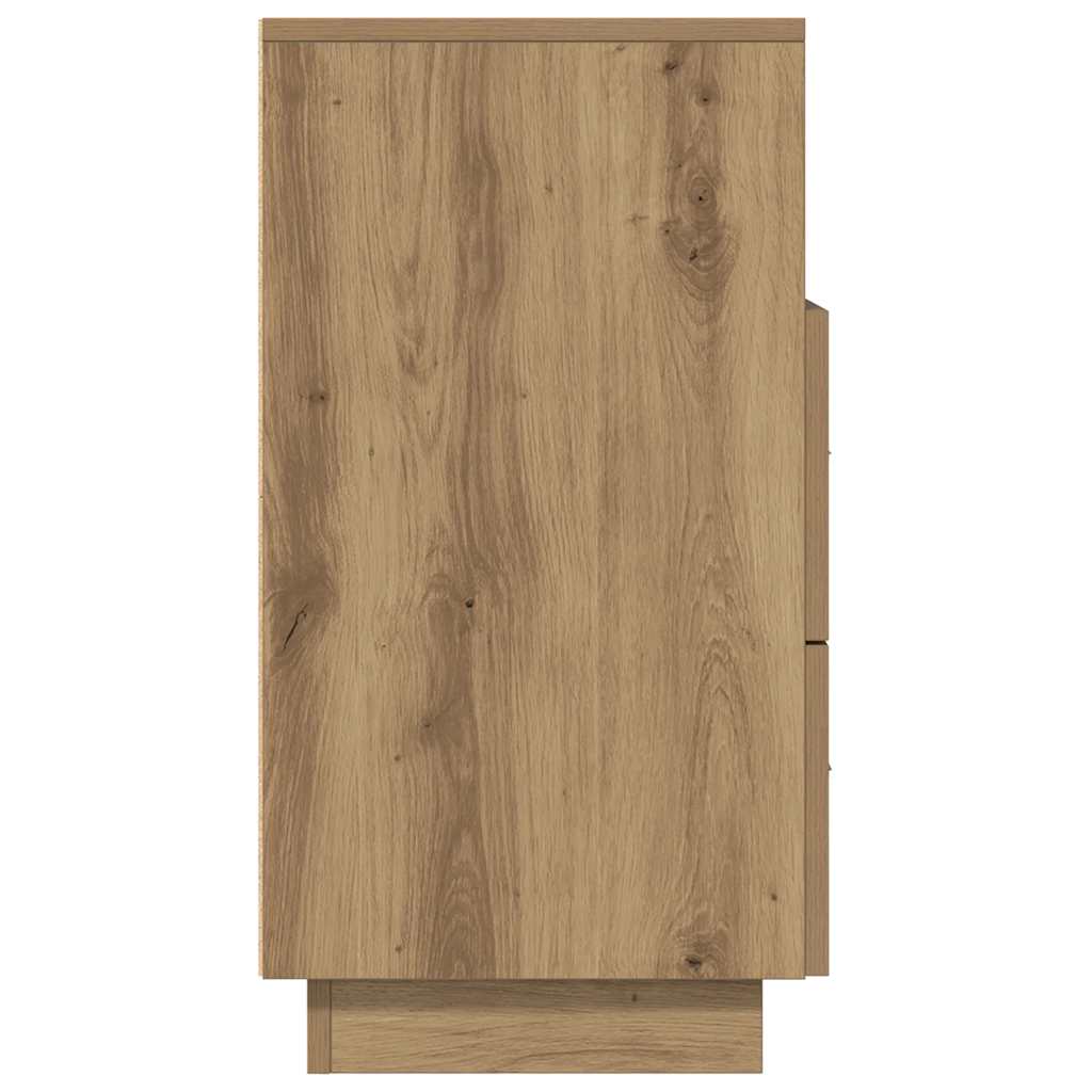 Bedside Cabinet with 2 Drawers Artisan Oak 36x36x68 cm
