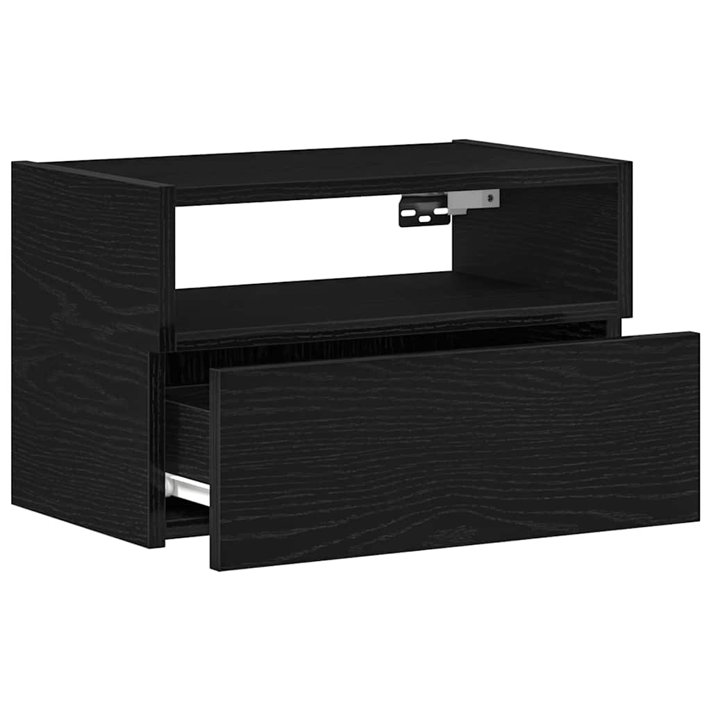 vidaXL Wall-mounted Bedside Cabinets 2 pcs Black 45x26x28.5 cm