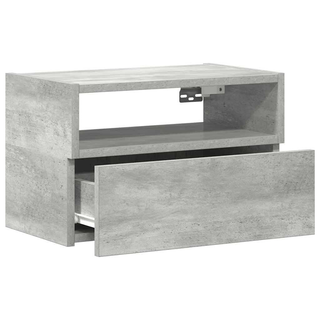 vidaXL Wall-mounted Bedside Cabinets 2 pcs Concrete Grey 45x26x28.5 cm