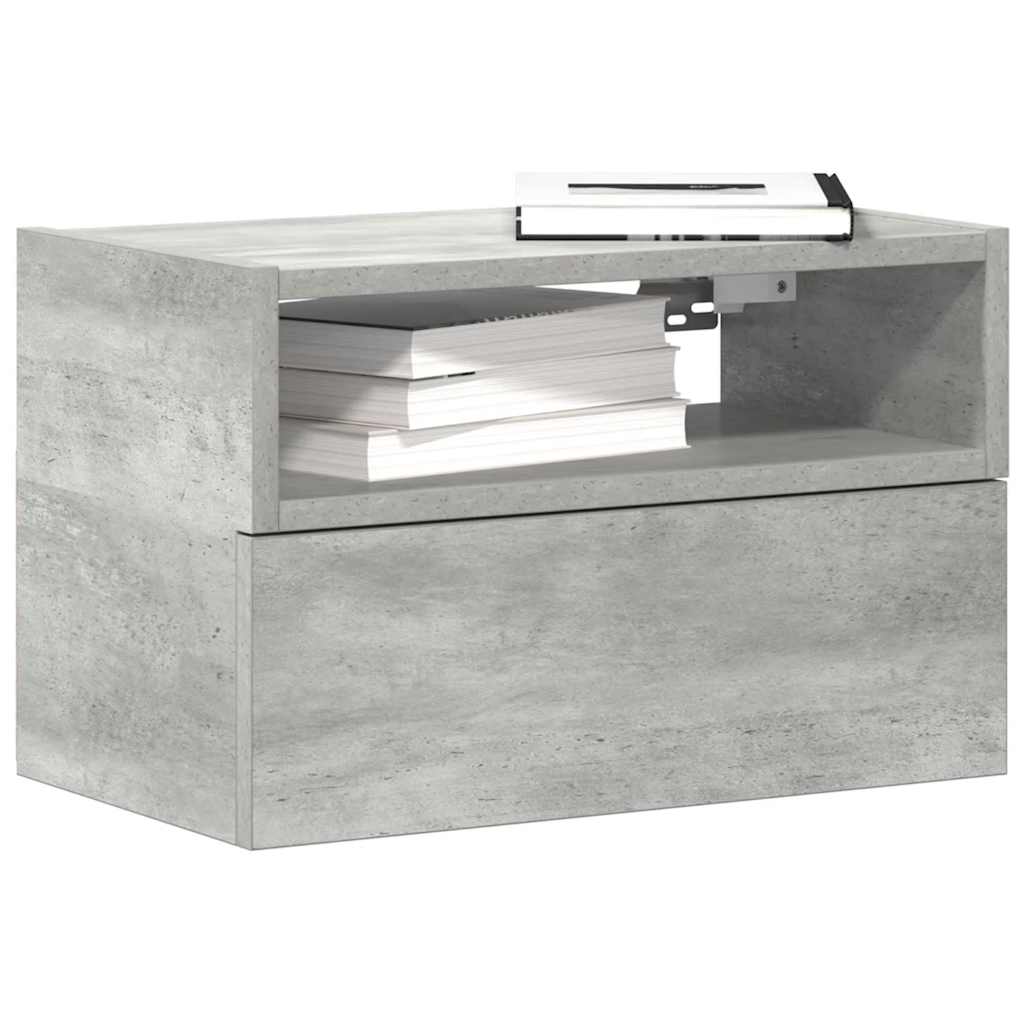 vidaXL Wall-mounted Bedside Cabinets 2 pcs Concrete Grey 45x26x28.5 cm