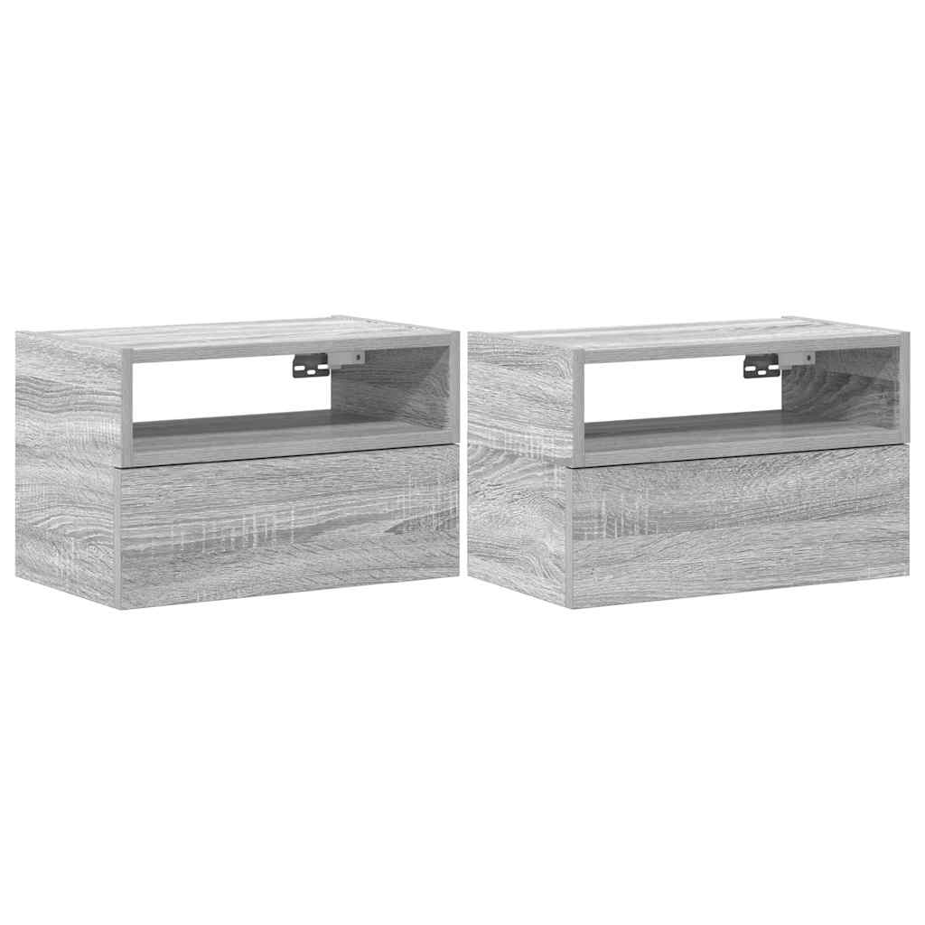 vidaXL Wall-mounted Bedside Cabinets 2 pcs Grey Sonoma 45x26x28.5 cm