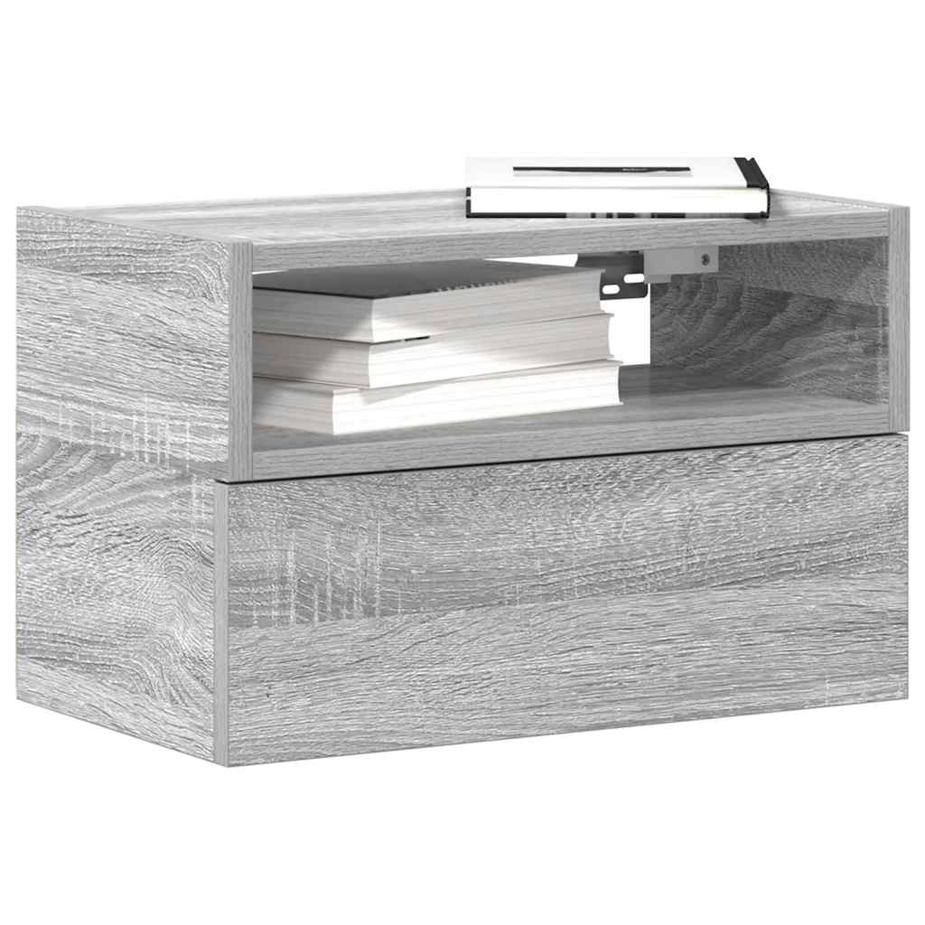 vidaXL Wall-mounted Bedside Cabinets 2 pcs Grey Sonoma 45x26x28.5 cm