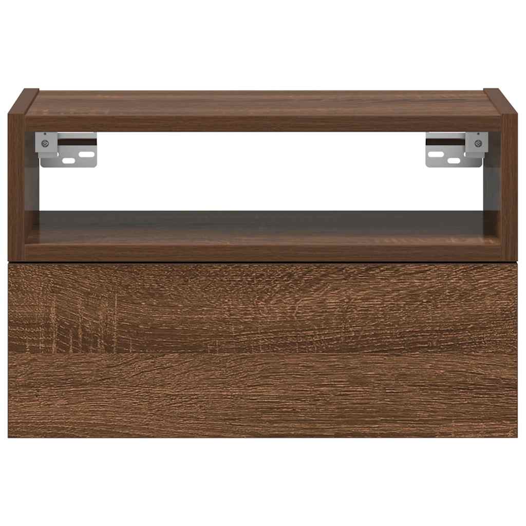 vidaXL Wall-mounted Bedside Cabinets 2 pcs Brown Oak 45x26x28.5 cm