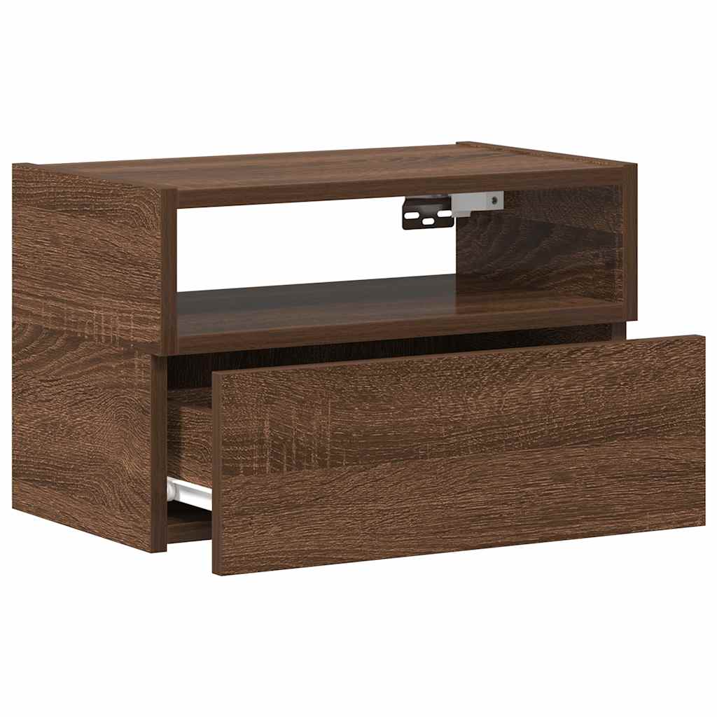 vidaXL Wall-mounted Bedside Cabinets 2 pcs Brown Oak 45x26x28.5 cm