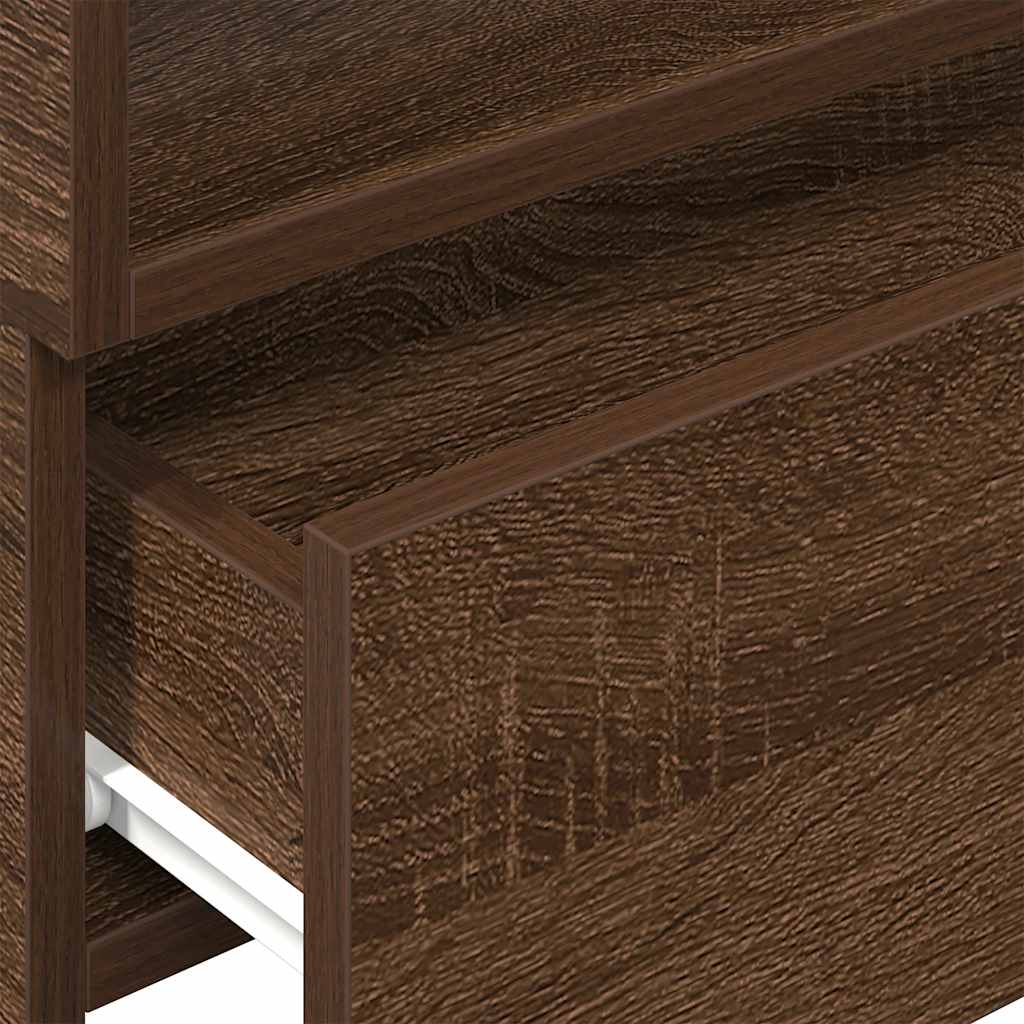 vidaXL Wall-mounted Bedside Cabinets 2 pcs Brown Oak 45x26x28.5 cm