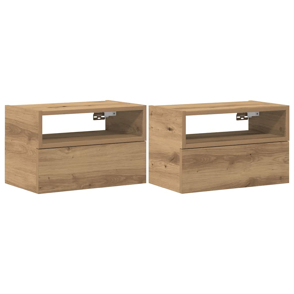 vidaXL Wall-mounted Bedside Cabinets 2 pcs Artisan Oak 45x26x28.5 cm