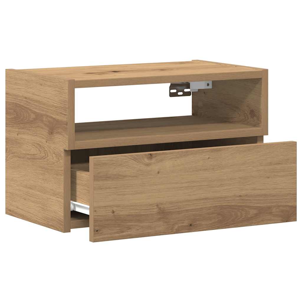 vidaXL Wall-mounted Bedside Cabinets 2 pcs Artisan Oak 45x26x28.5 cm