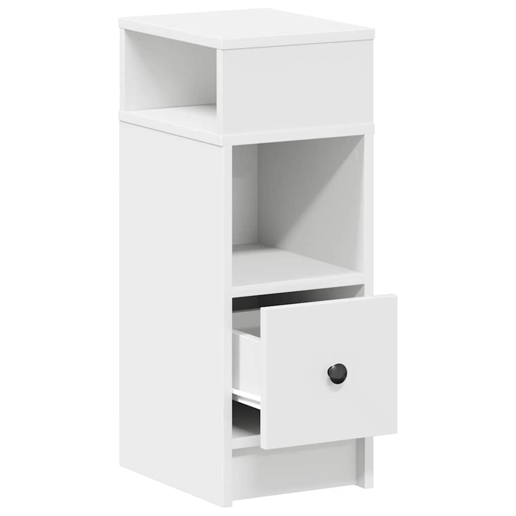 vidaXL Bedside Cabinet with Drawer White 25x31x66 cm