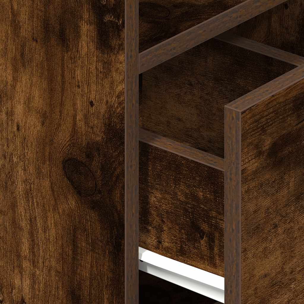 Bedside Cabinets 2 pcs with Drawer Smoked Oak 25x31x66 cm