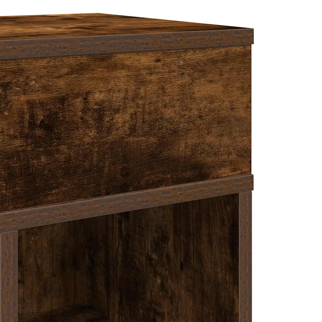 Bedside Cabinets 2 pcs with Drawer Smoked Oak 25x31x66 cm