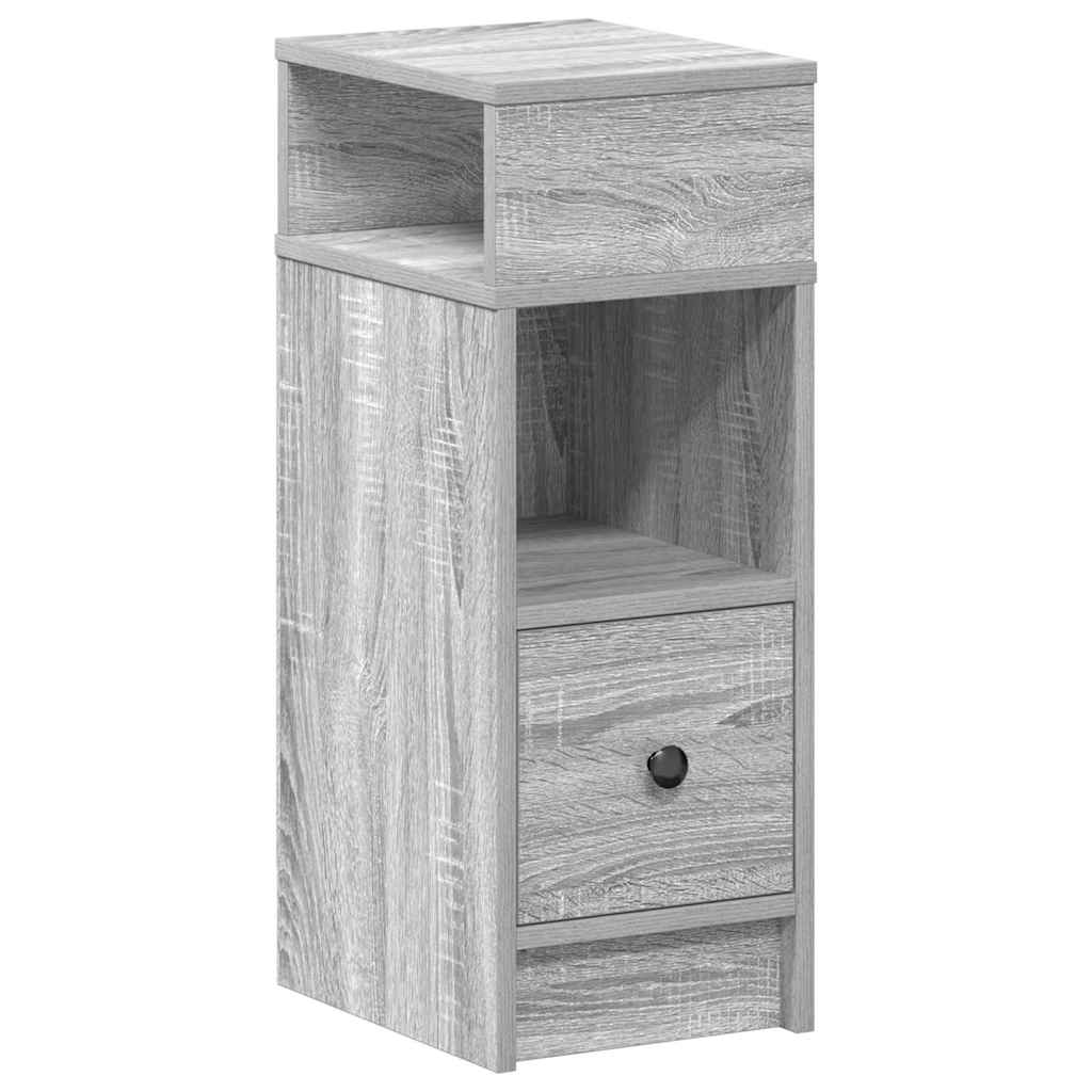 Bedside Cabinets 2 pcs with Drawer Grey Sonoma 25x31x66 cm