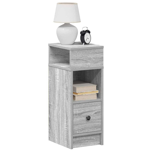 Bedside Cabinets 2 pcs with Drawer Grey Sonoma 25x31x66 cm