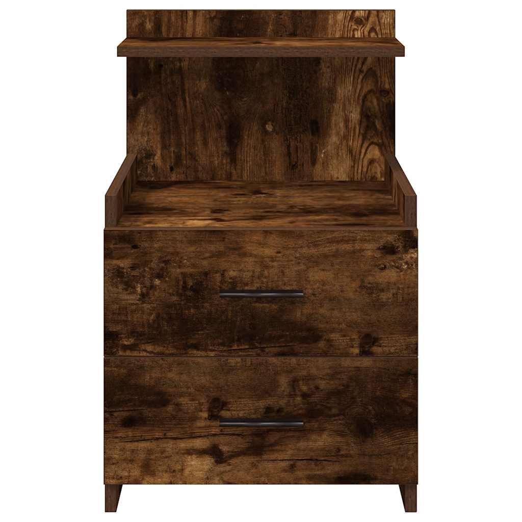 Bedside Cabinets 2 pcs with 2 Drawers Smoked Oak 40x36.5x62 cm