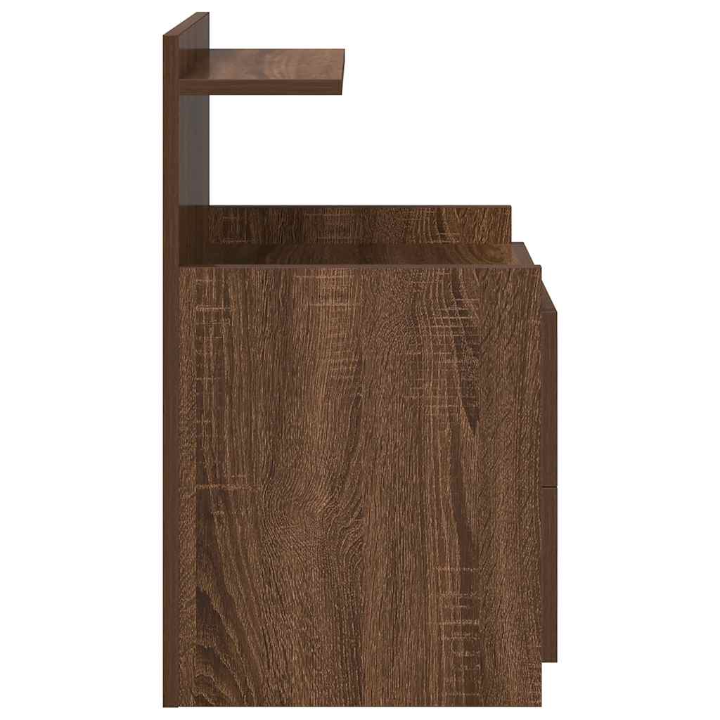 Bedside Cabinets 2 pcs with 2 Drawers Brown Oak 40x36.5x62 cm