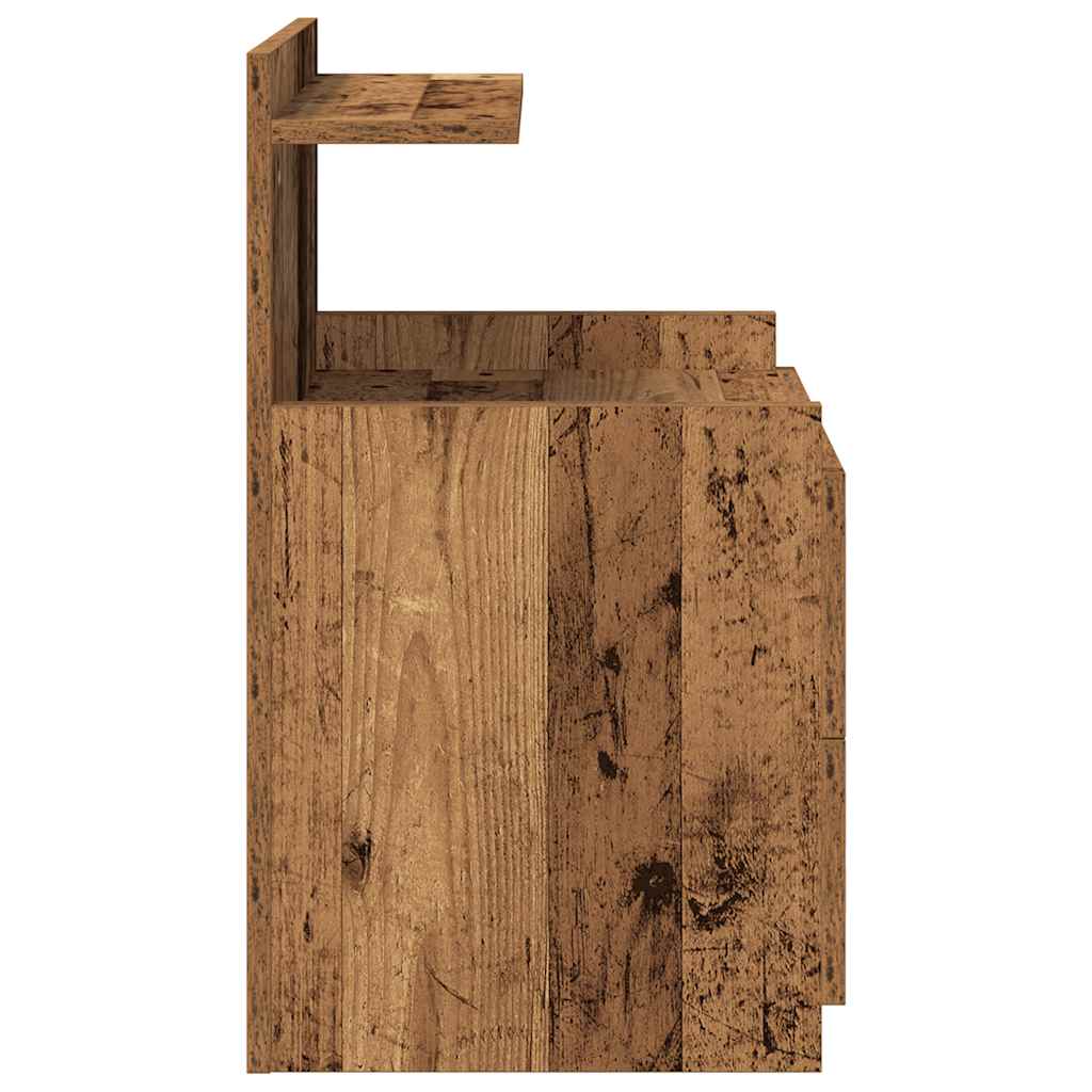 Bedside Cabinets 2 pcs with 2 Drawers Old Wood 40x36.5x62 cm