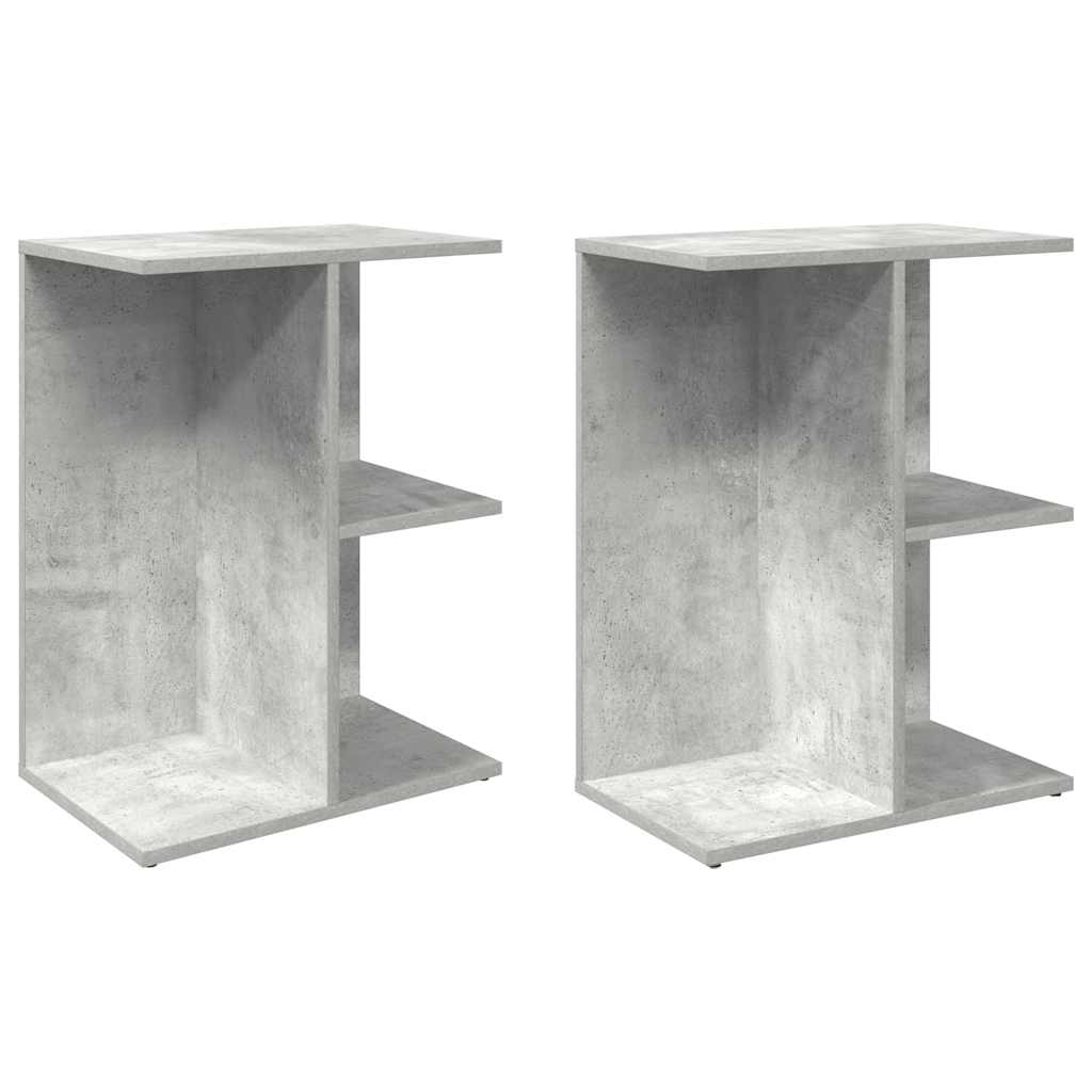 vidaXL Bedside Tables 2 pcs Concrete Grey 46.5x29x61 cm Engineered Wood