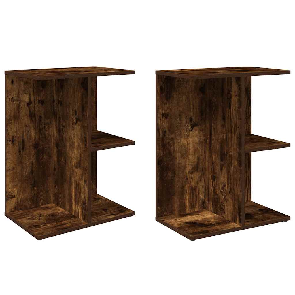 vidaXL Bedside Tables 2 pcs Smoked Oak 46.5x29x61 cm Engineered Wood