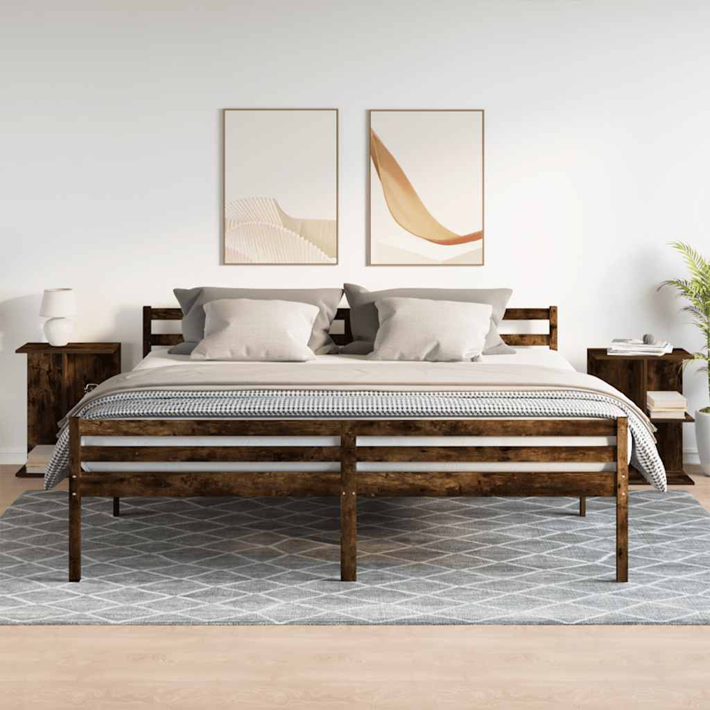 vidaXL Bedside Tables 2 pcs Smoked Oak 46.5x29x61 cm Engineered Wood