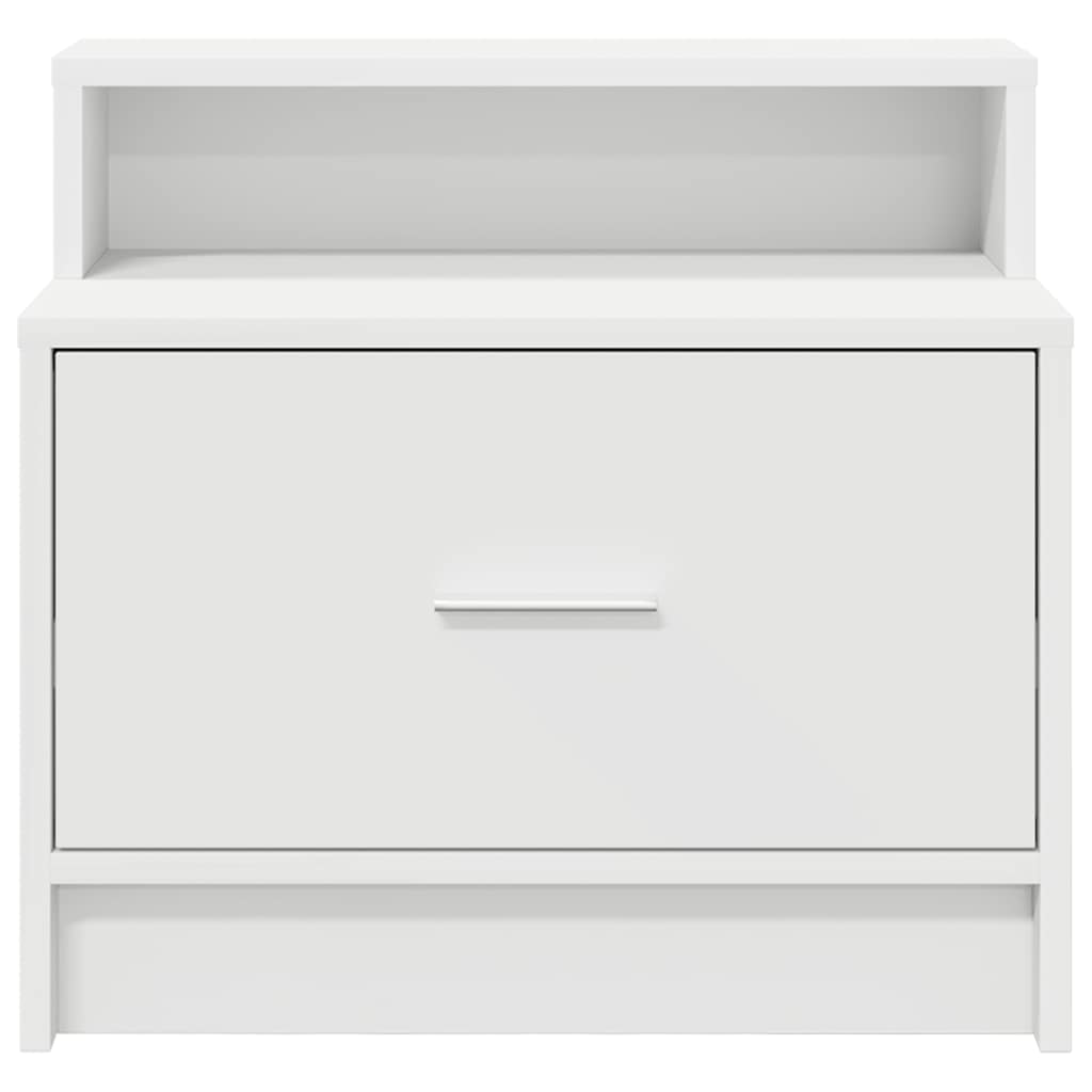 vidaXL Bedside Cabinets with Drawer 2 pcs White 51x31x47 cm