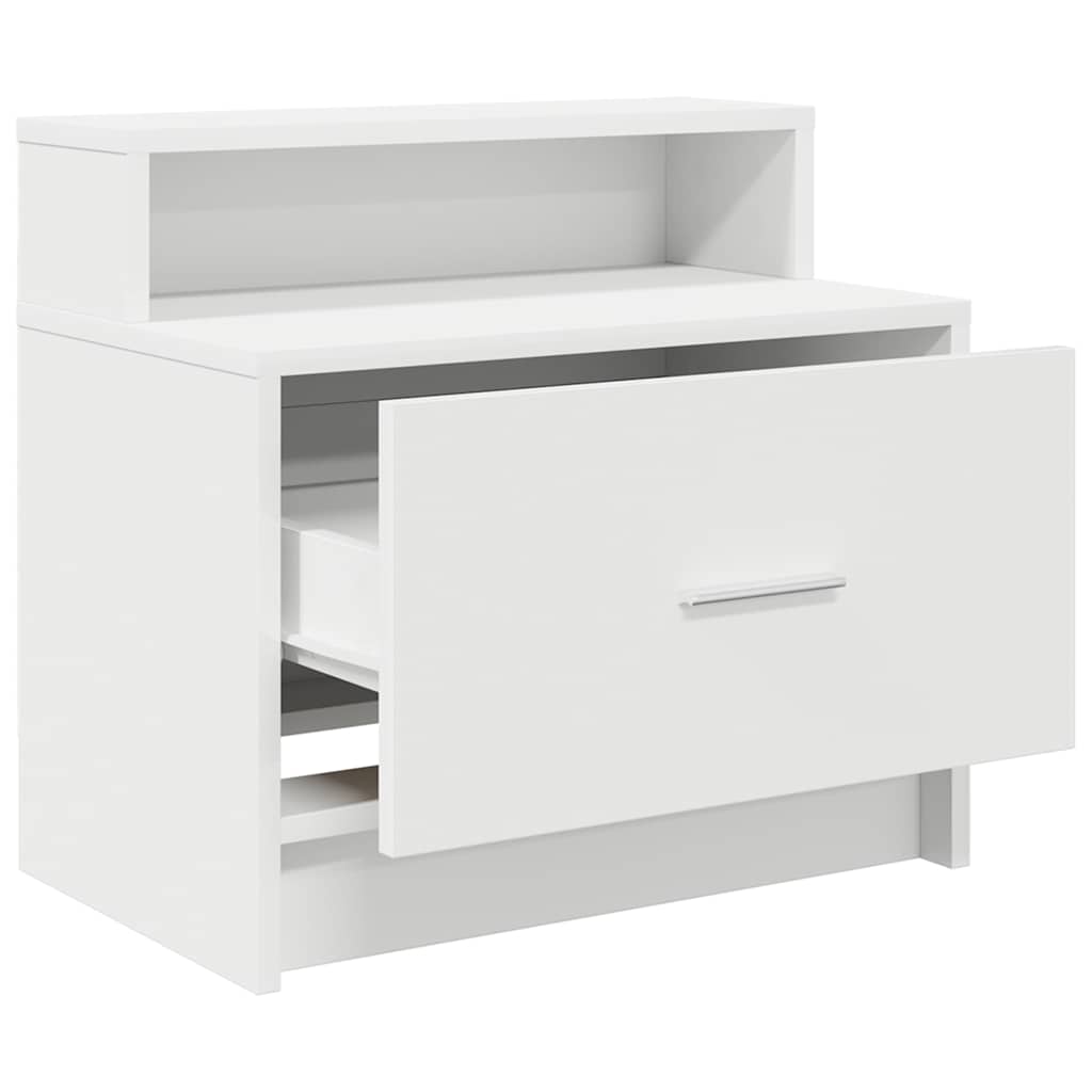vidaXL Bedside Cabinets with Drawer 2 pcs White 51x31x47 cm
