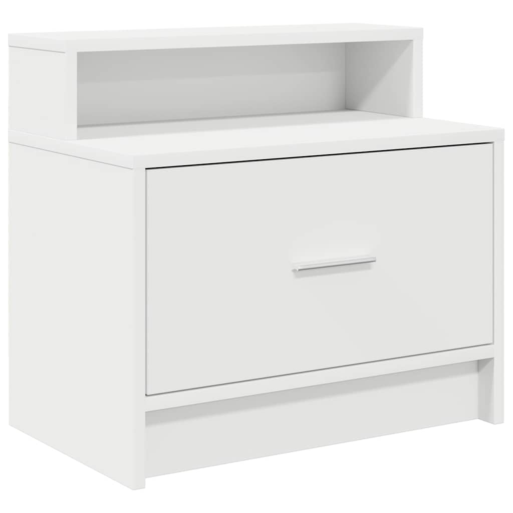vidaXL Bedside Cabinets with Drawer 2 pcs White 51x31x47 cm