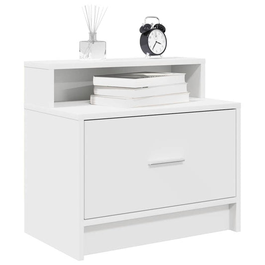 vidaXL Bedside Cabinets with Drawer 2 pcs White 51x31x47 cm