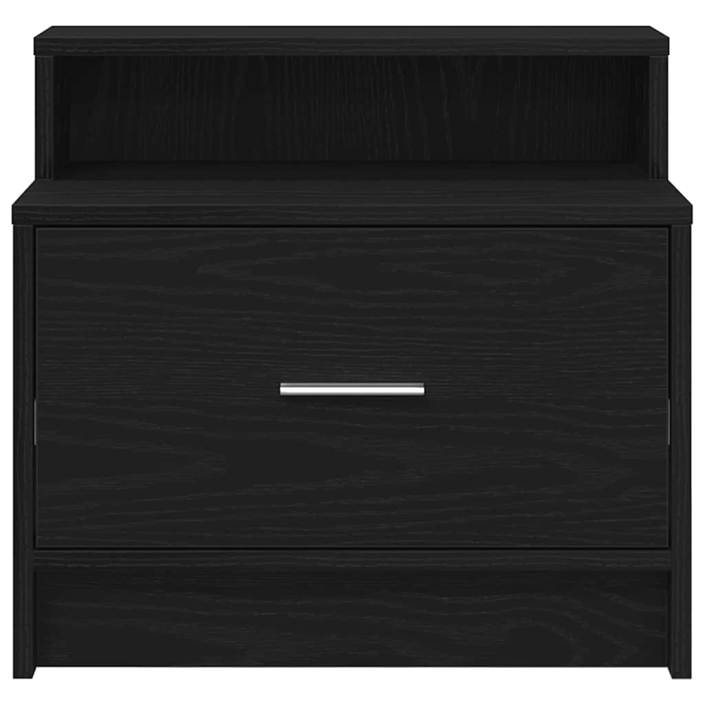 vidaXL Bedside Cabinets with Drawer 2 pcs Black Oak 51x31x47 cm