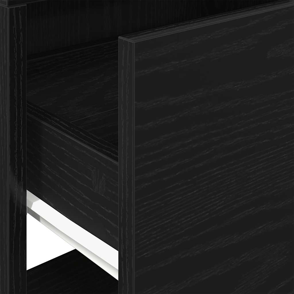 vidaXL Bedside Cabinets with Drawer 2 pcs Black Oak 51x31x47 cm