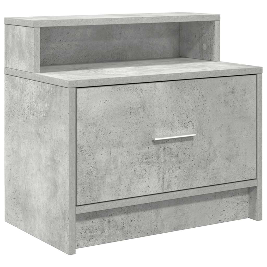 Bedside Cabinets with Drawer 2 pcs Concrete Grey 51x31x47 cm