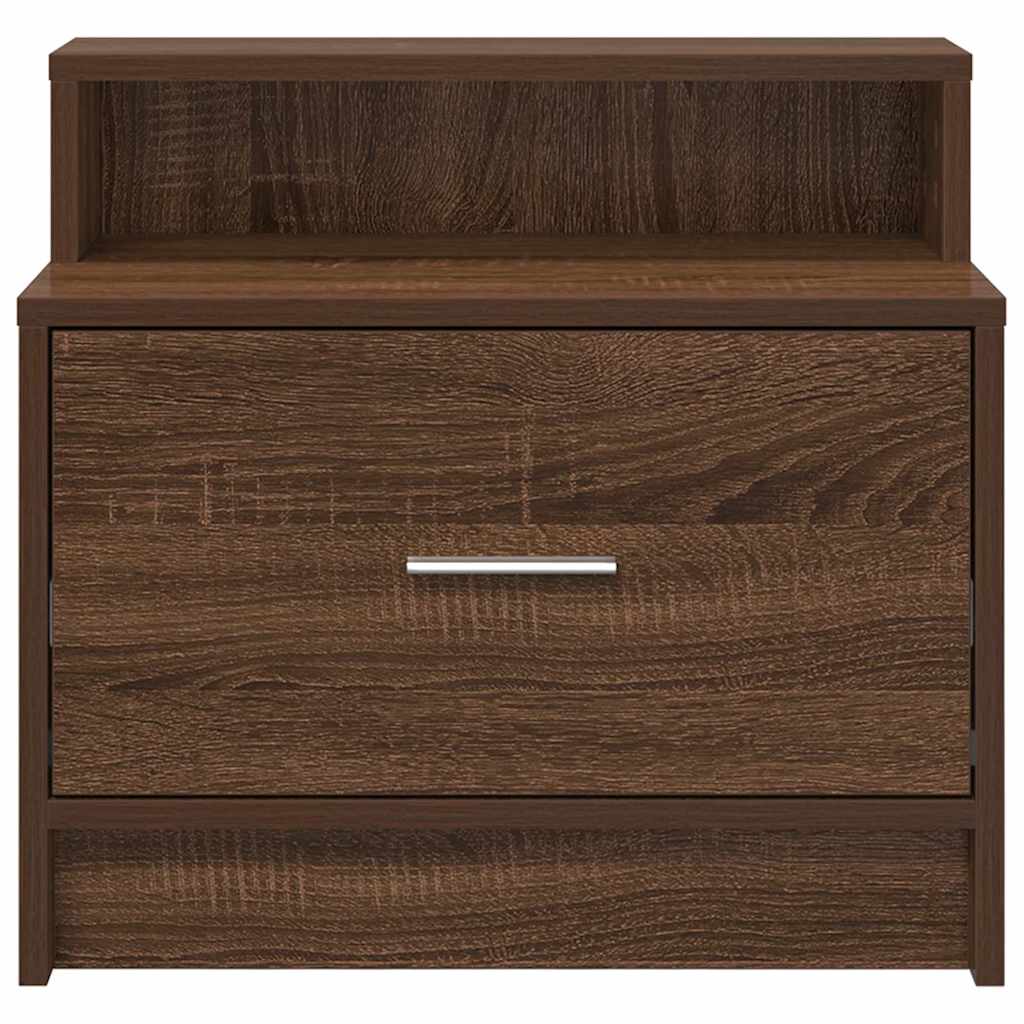 vidaXL Bedside Cabinets with Drawer 2 pcs Brown Oak 51x31x47 cm