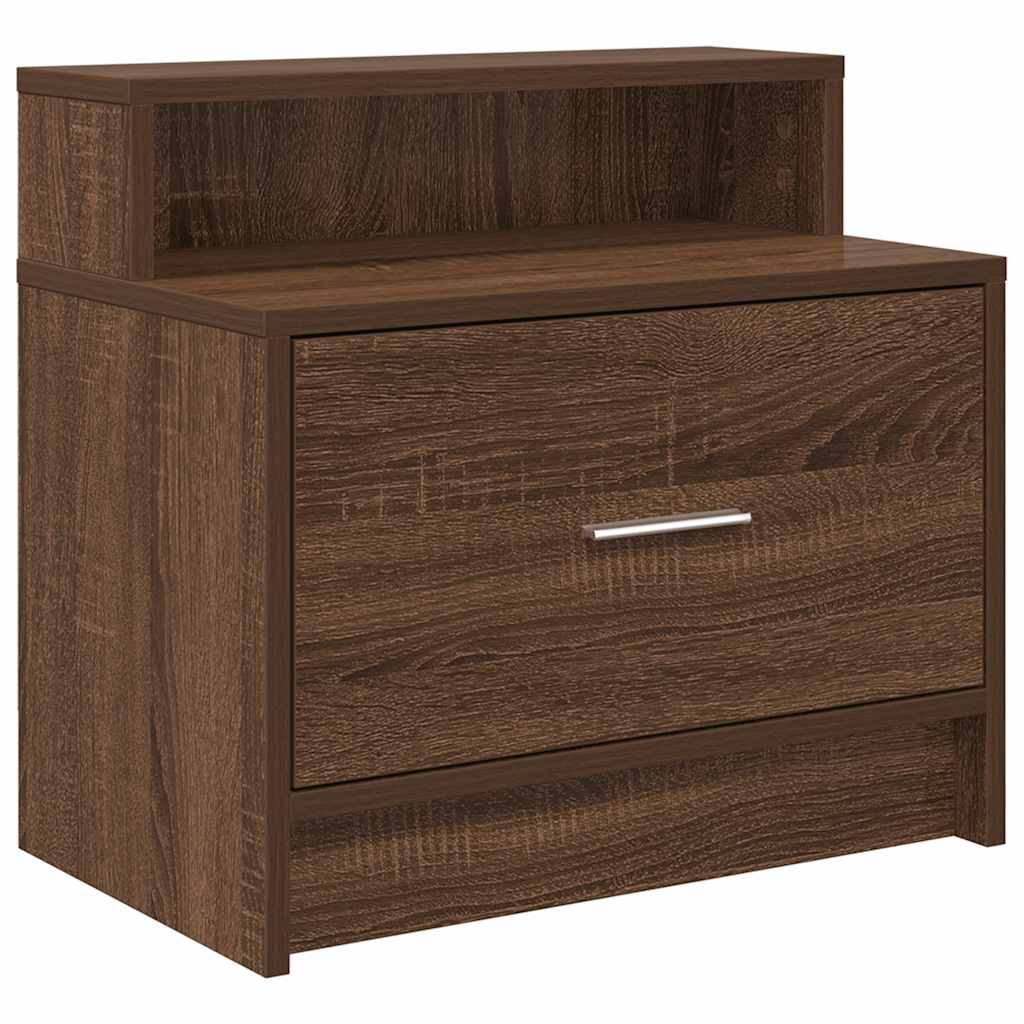 vidaXL Bedside Cabinets with Drawer 2 pcs Brown Oak 51x31x47 cm