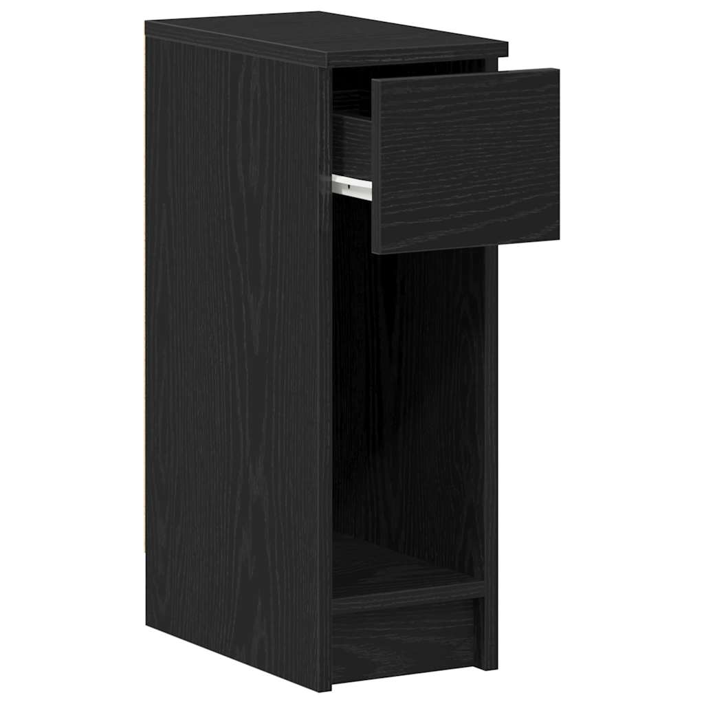 vidaXL Bedside Cabinets with Drawer 2 pcs Black Oak 20x36x60 cm