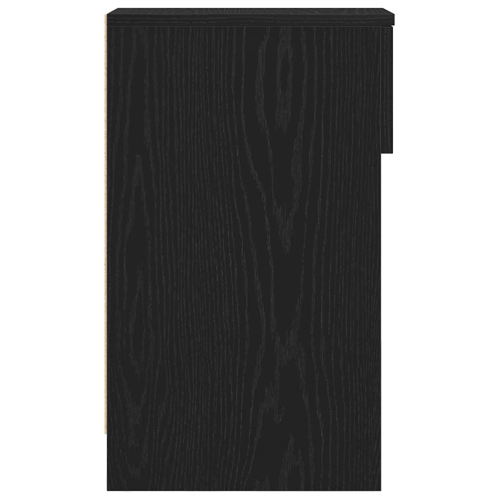 vidaXL Bedside Cabinets with Drawer 2 pcs Black Oak 20x36x60 cm
