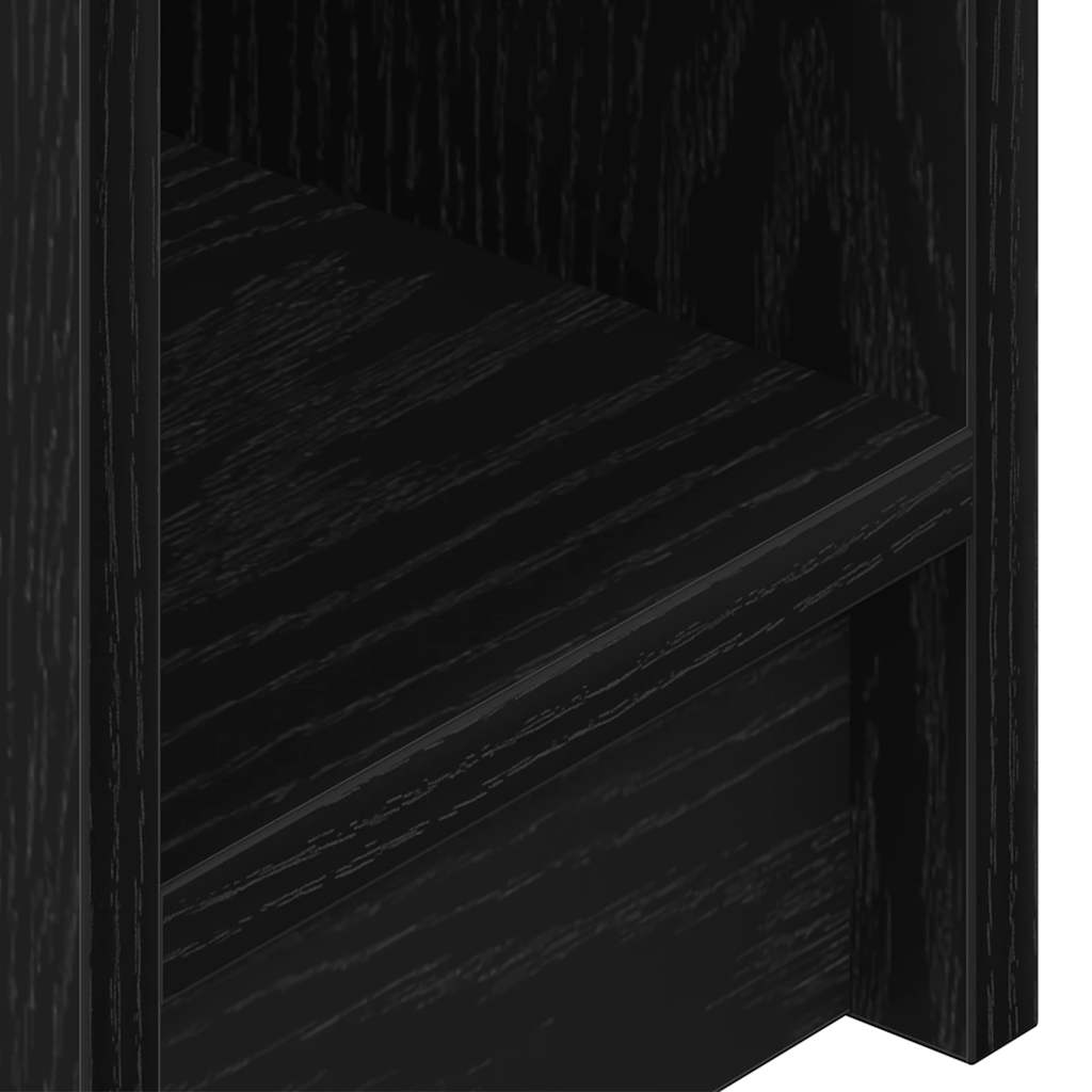 vidaXL Bedside Cabinets with Drawer 2 pcs Black Oak 20x36x60 cm