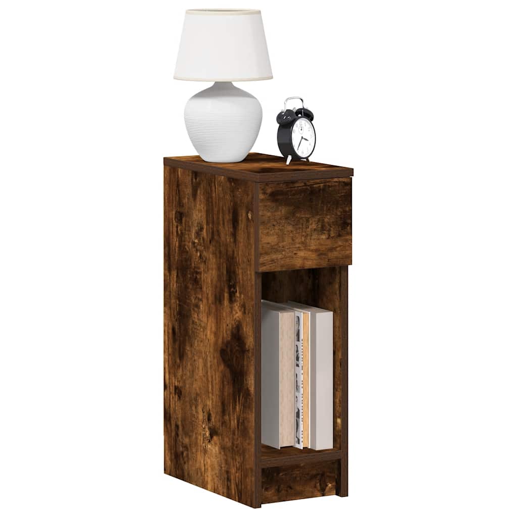 Bedside Cabinet with Drawer Smoked Oak 20x36x60 cm