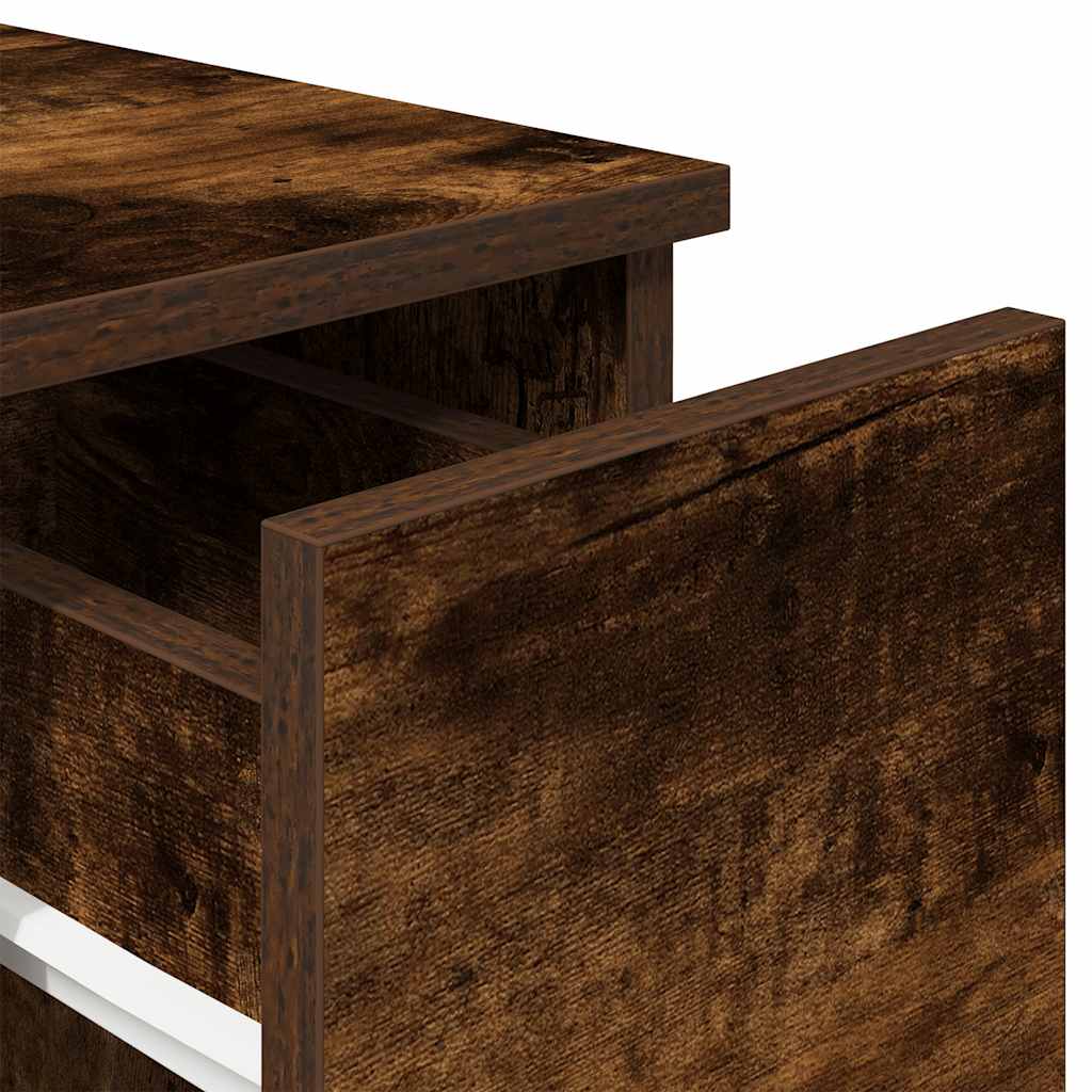 Bedside Cabinets with Drawer 2 pcs Smoked Oak 20x36x60 cm