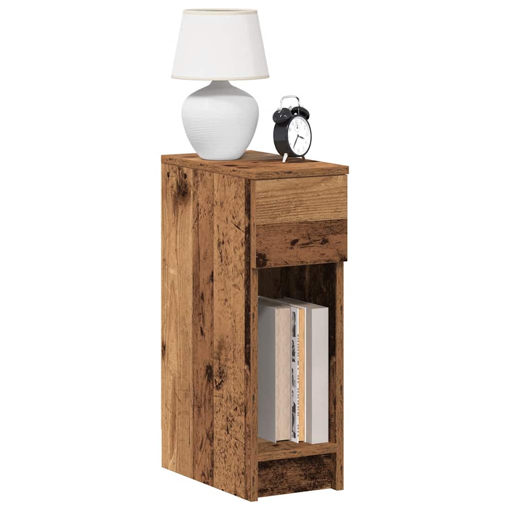 Bedside Cabinet with Drawer Old Wood 20x36x60 cm