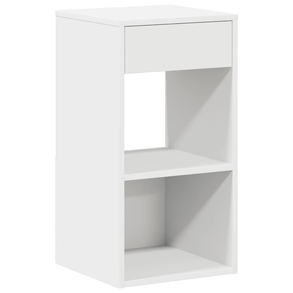 vidaXL Bedside Cabinet with Drawer White 35x34x66.5 cm