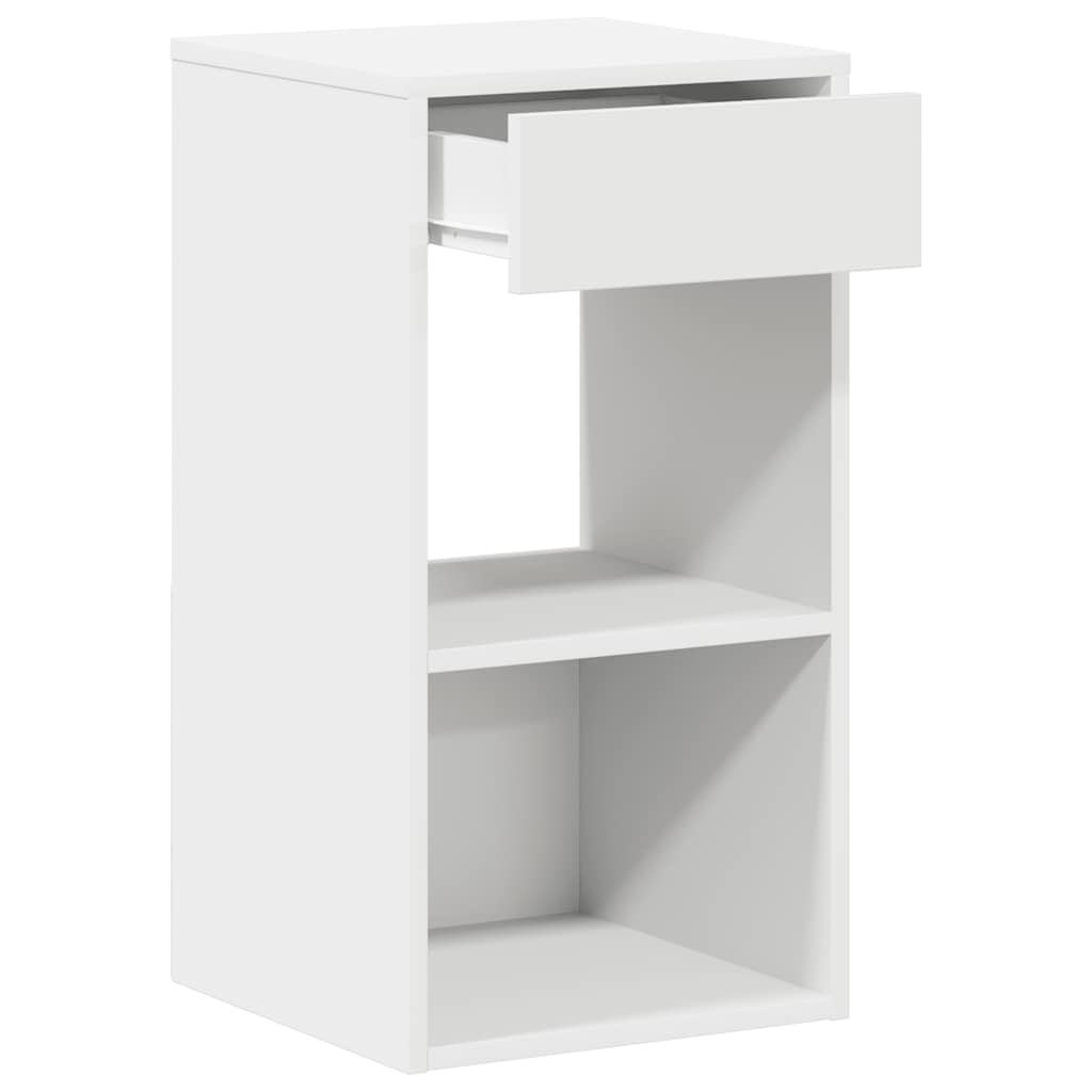 vidaXL Bedside Cabinet with Drawer White 35x34x66.5 cm