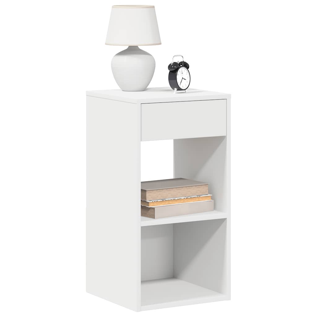vidaXL Bedside Cabinet with Drawer White 35x34x66.5 cm