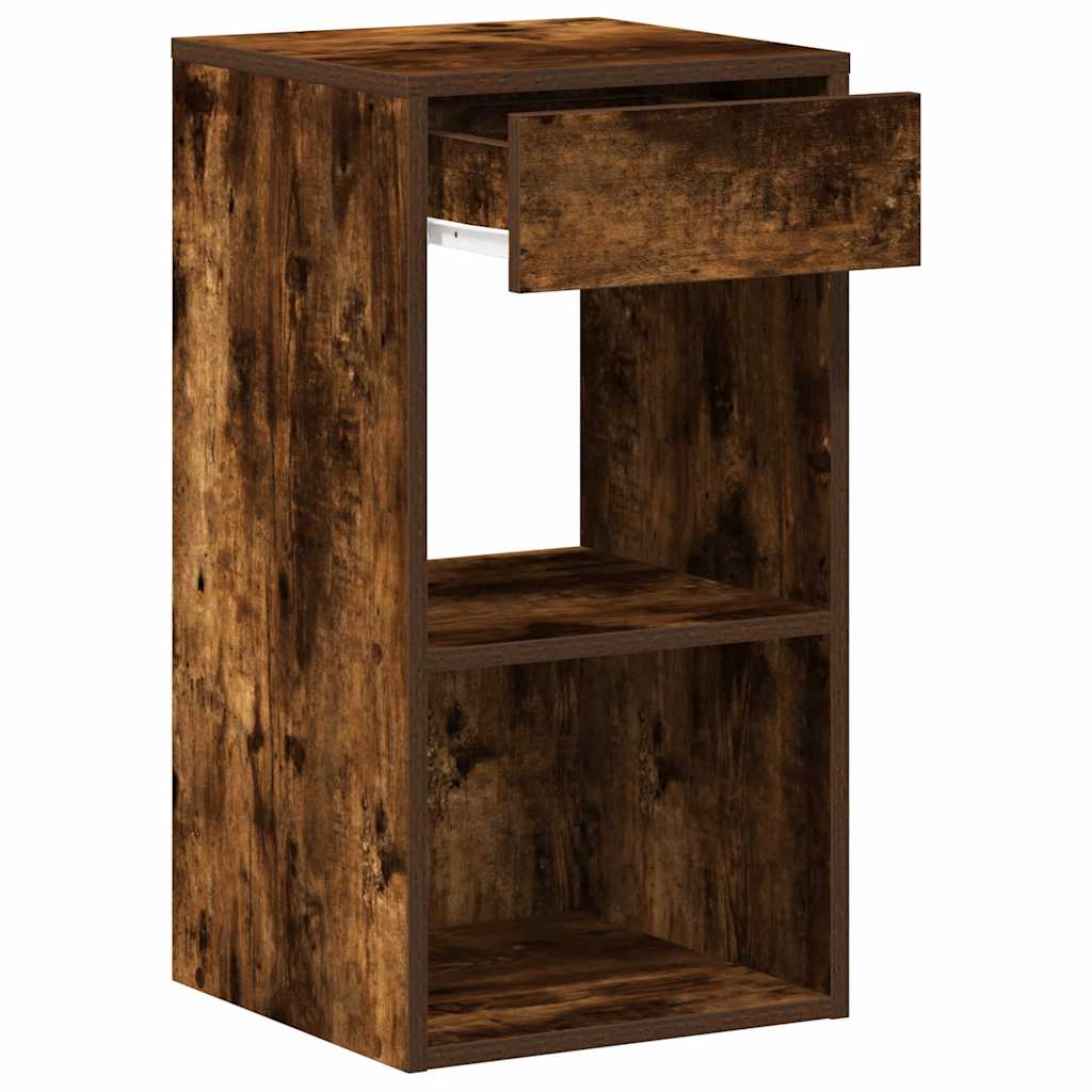 vidaXL Bedside Cabinet with Drawer Smoked Oak 35x34x66.5 cm