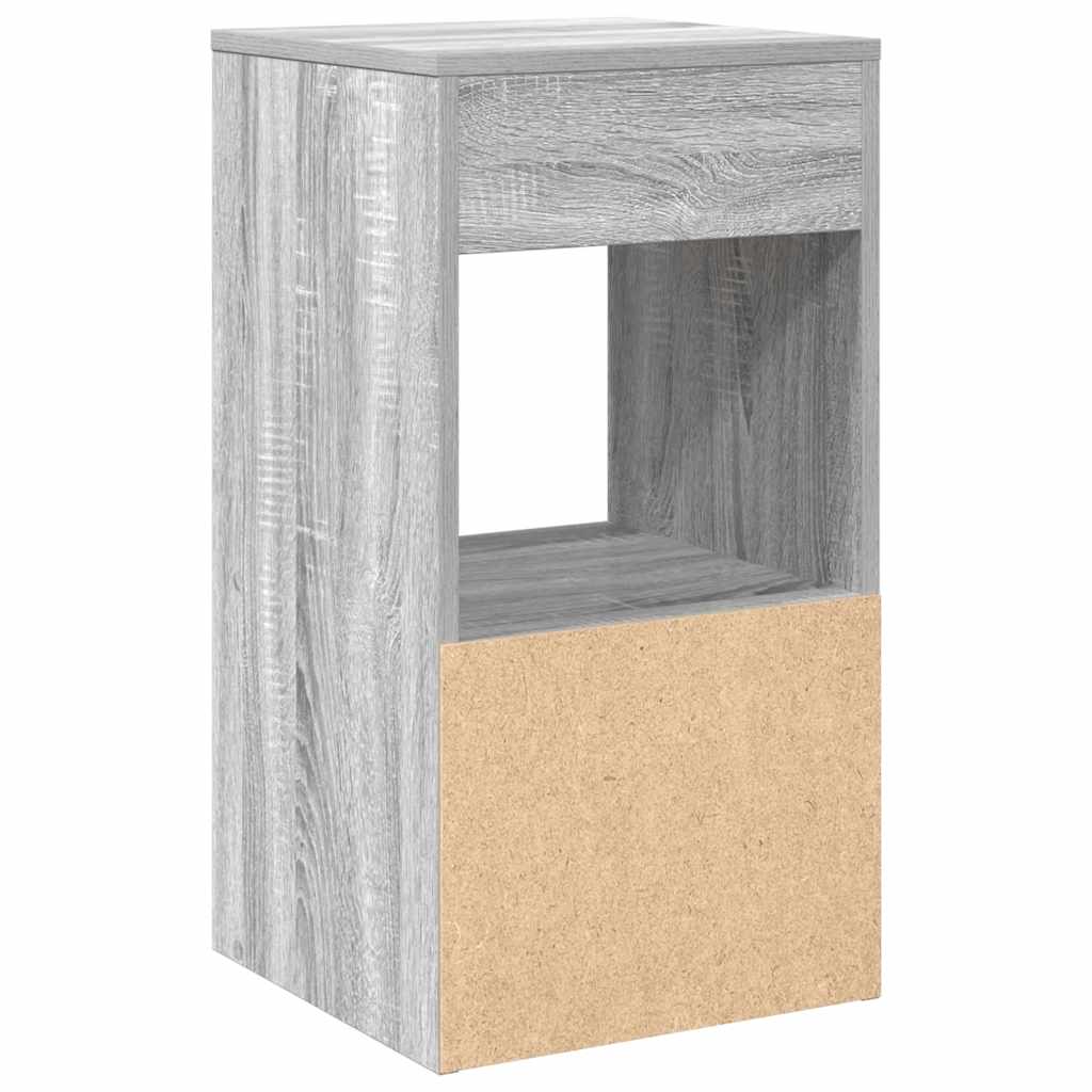 vidaXL Bedside Cabinet with Drawer Grey Sonoma 35x34x66.5 cm