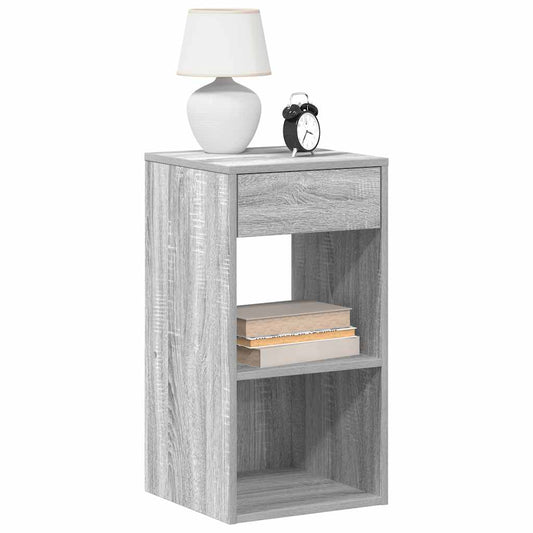 vidaXL Bedside Cabinet with Drawer Grey Sonoma 35x34x66.5 cm