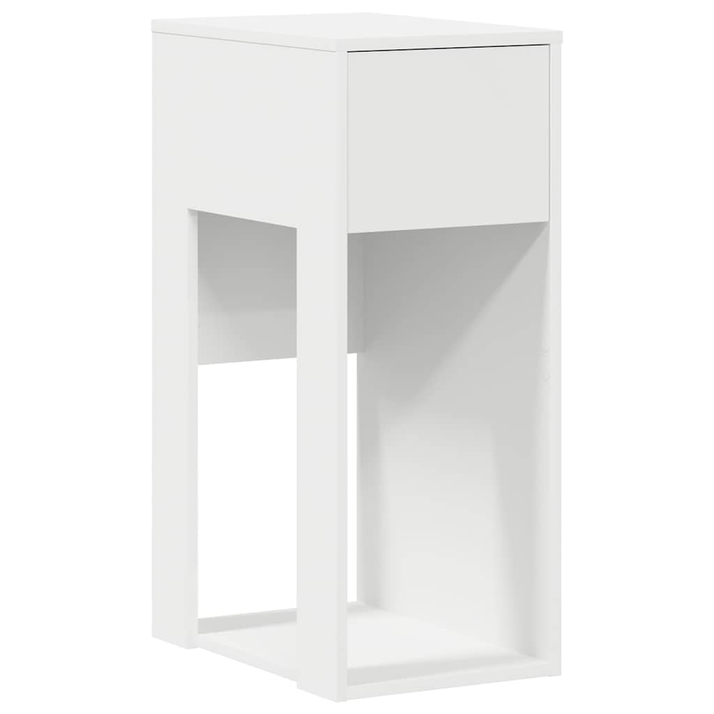 vidaXL Computer Tower Stand with Drawer White 30x44x74 cm