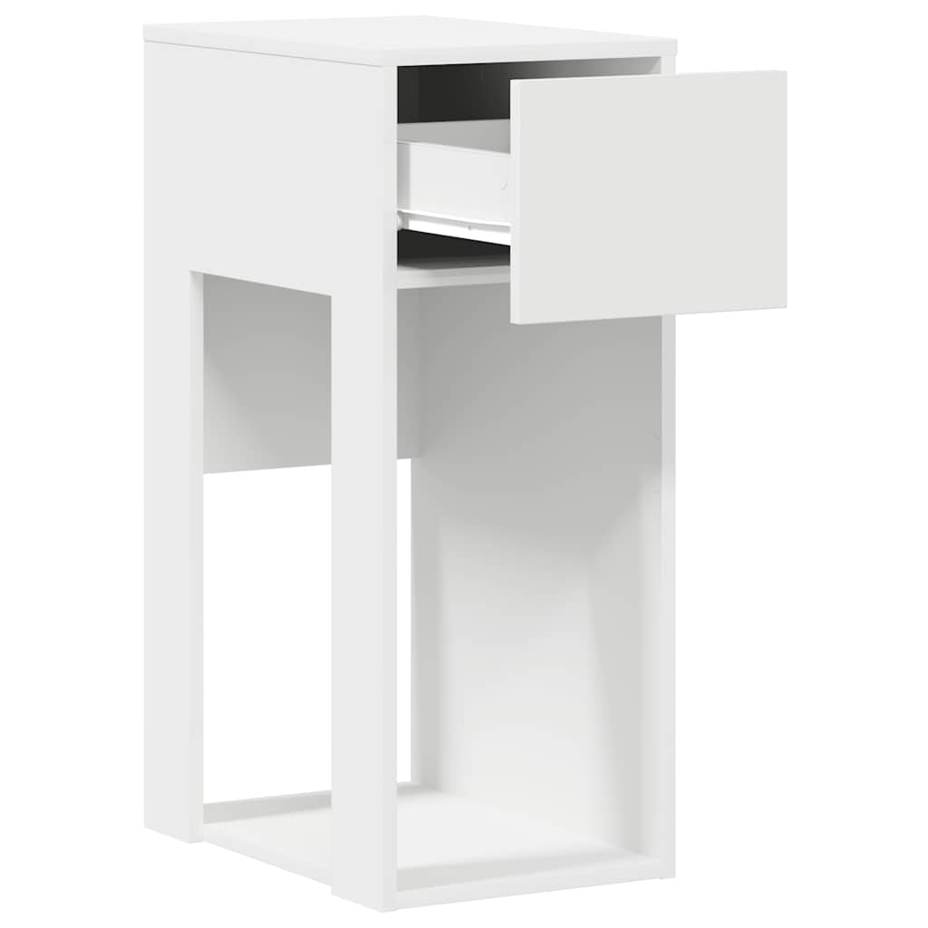 vidaXL Computer Tower Stand with Drawer White 30x44x74 cm